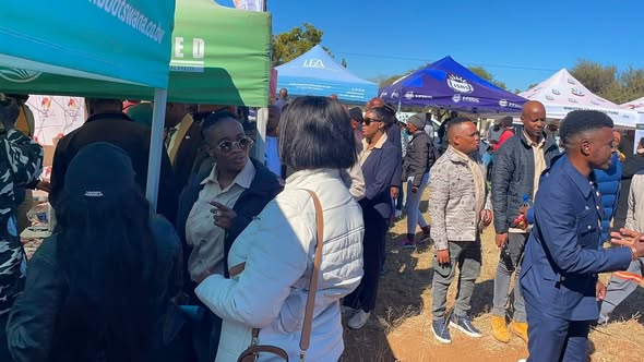 Attendees visiting partner stalls at the Goodhope launch event