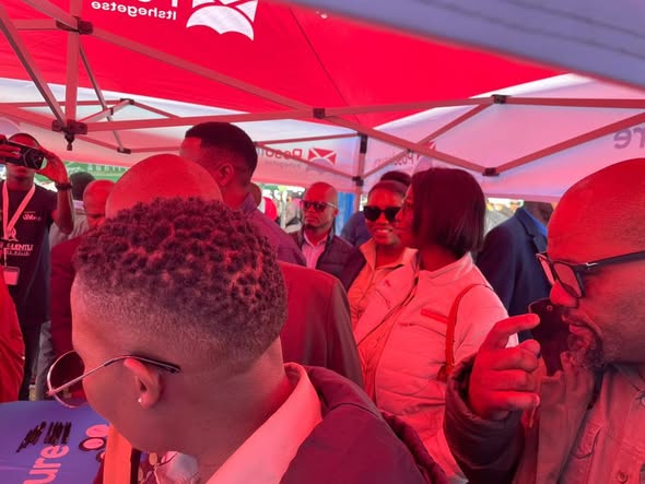 Guests gathered at the HatsheLentle launch under branded tents